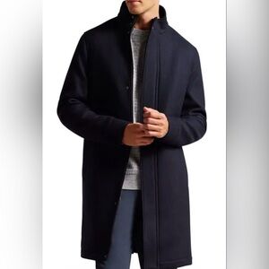 TED BAKER LONDON Icomb Funnel Neck Wool Blend Coat